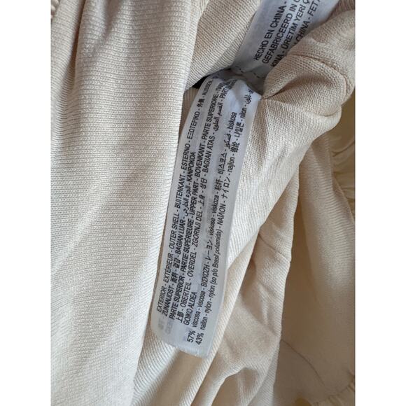 Women's Zara Combination Knit Bubble Hem Mini Dress size S in Cream Coquette - Picture 6 of 6